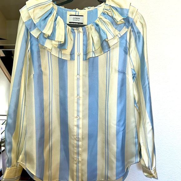 J. Crew Tops - Never worn satin feel blouse.